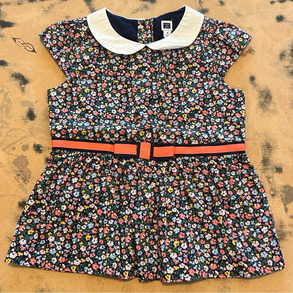 Janie and Jack Floral Dress with White Collar